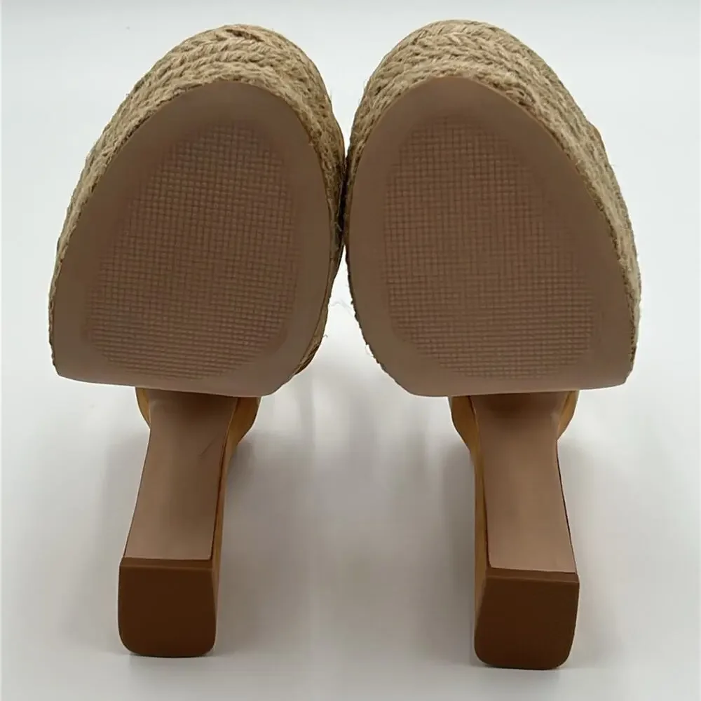 Schutz Women’s Platform Sandals Size 9.5 NWT – Tan Crisscross Espadrille